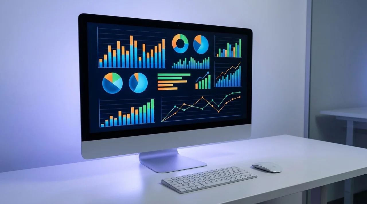 Dashboard con gráficos de análisis de datos